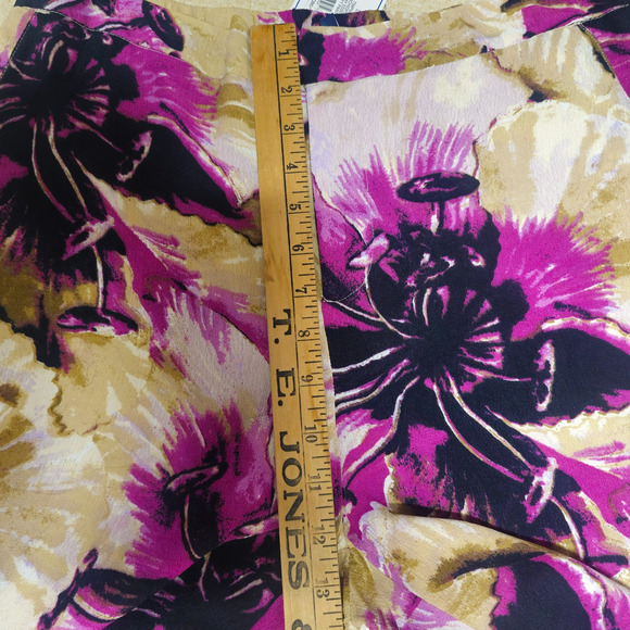 Kari Floral Wide Leg Pants Size L Tropical Artsy Office Spring Bloomcore Resort - Picture 8 of 9
